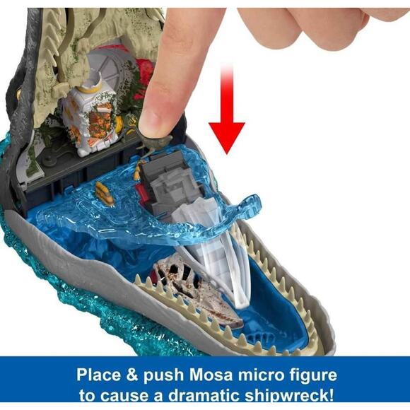 Jurassic World Rebirth Deluxe Mosasaurus Playset, 7 Interactive Features & Sound - Picture 4 of 6